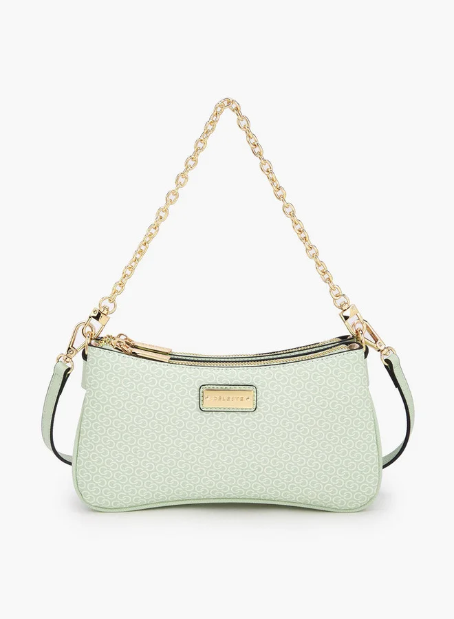 Celeste Monogram Print Crossbody Bag With Zip Closure